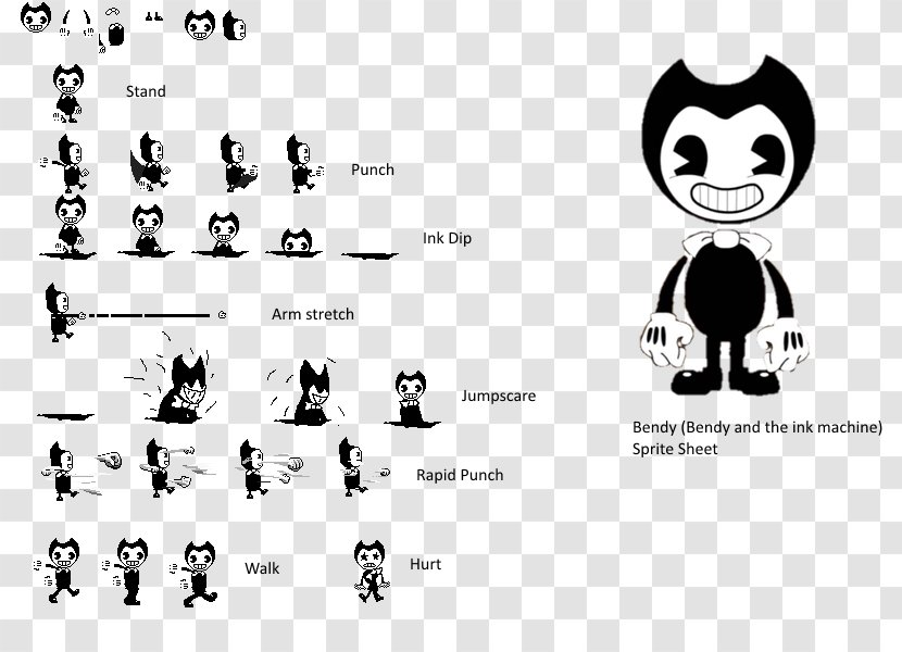 Bendy And The Ink Machine Sprite Undertale - White Transparent PNG