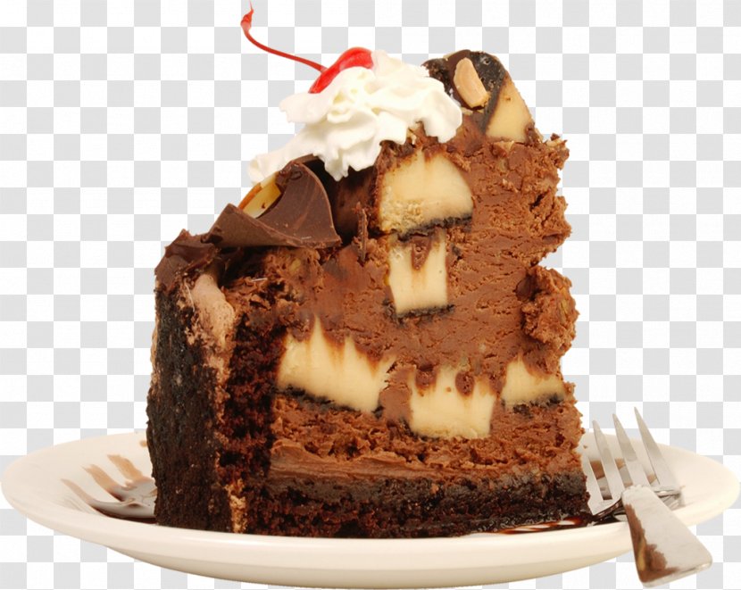 Sundae Chocolate Cake Fudge Torte - Cream Transparent PNG