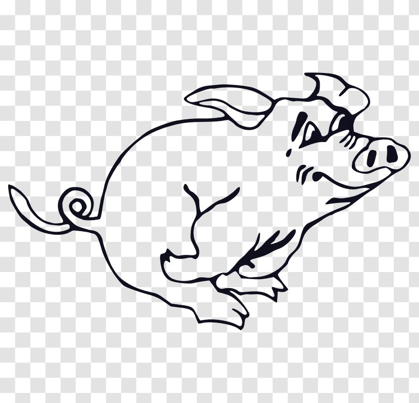 Pig Cartoon Clip Art - Tree - Running People Transparent PNG