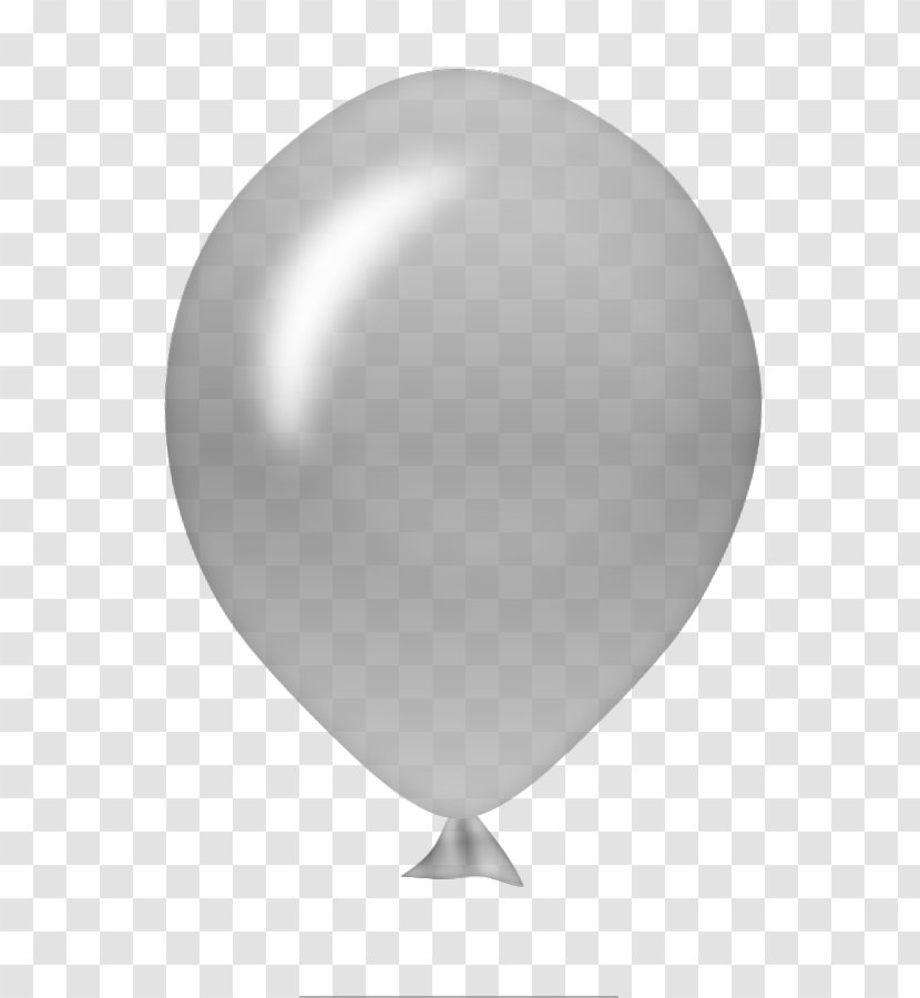 White Balloon Black Sphere - Grey Cliparts Transparent PNG