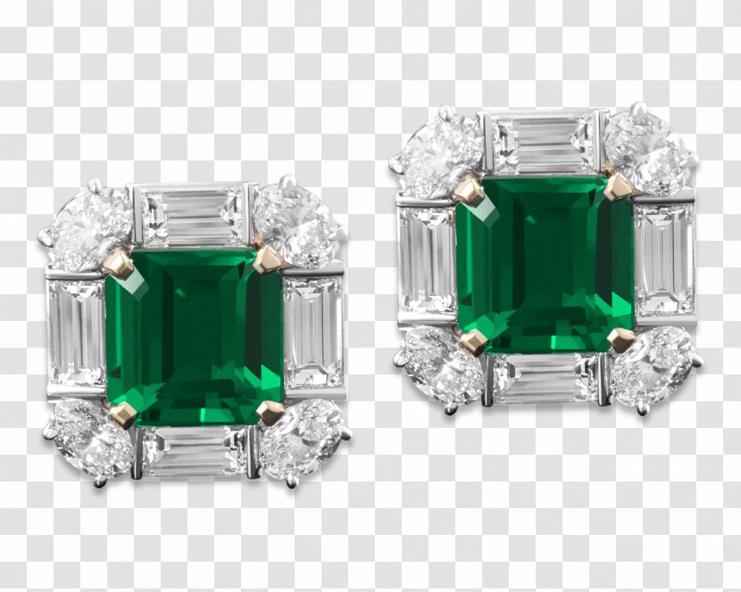 Emerald Earring Diamond Jewellery Transparent PNG