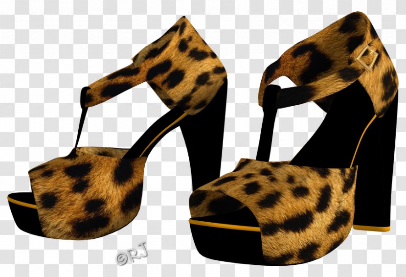 Leopard Sandal High-heeled Shoe Animal Print Transparent PNG