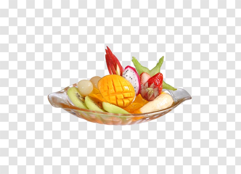 Ice Cream Fruit Salad Italian Cuisine - Auglis - On The Plate Crystal Transparent PNG
