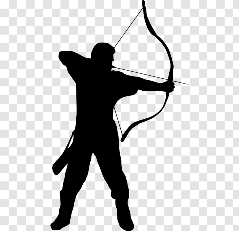 Silhouette Archery Black And White Clip Art - Royaltyfree Transparent PNG