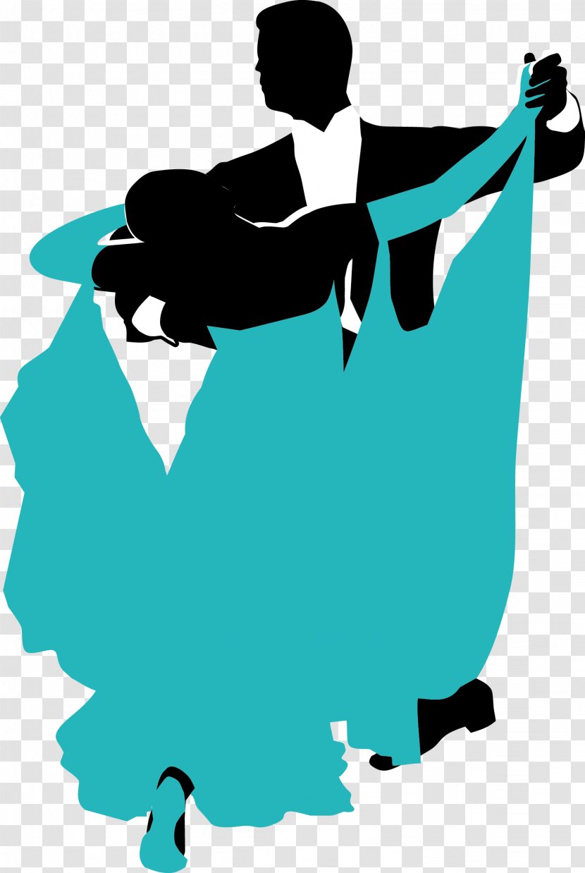 Human Behavior Teal Silhouette Clip Art - Ballroom Transparent PNG