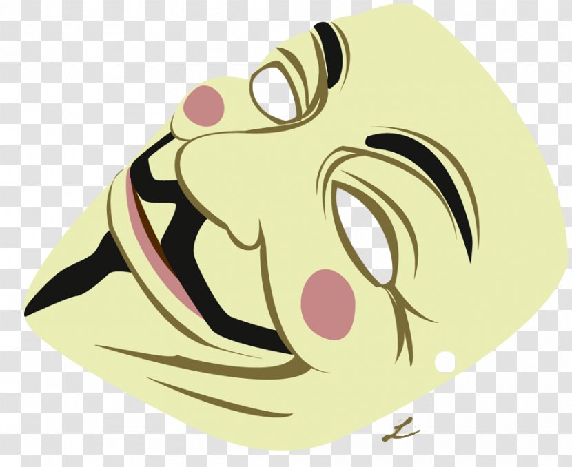 Guy Fawkes Mask V Anonymous - Heart - For Vendetta Transparent PNG