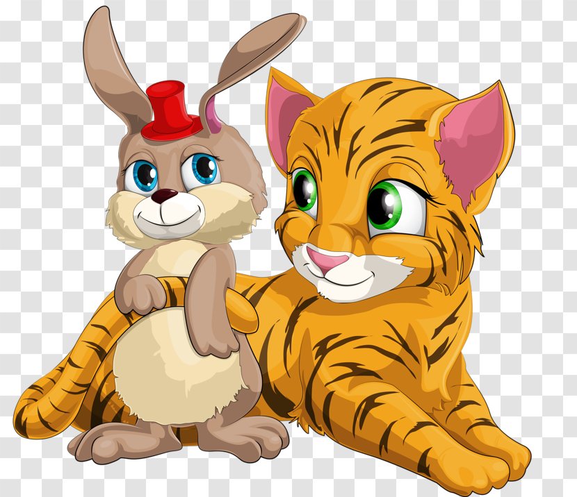 Tiger Hare Felidae Cat Rabbit - Big Cats - & Bunny Transparent PNG