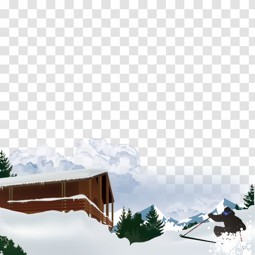 Beautiful Mountain Snow Euclidean Vector - House Transparent PNG