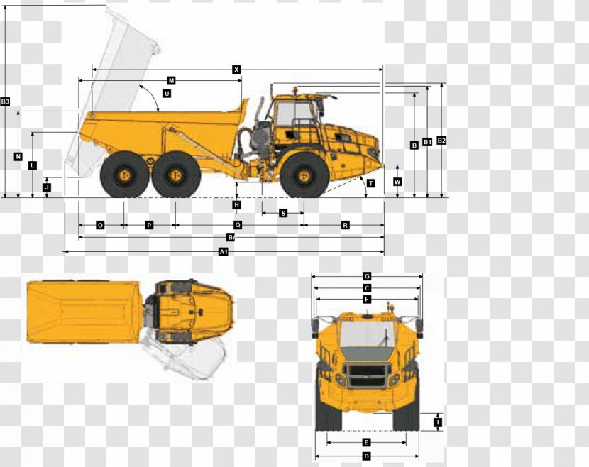 AB Volvo Articulated Vehicle Motor Hauler Truck - Bogie - Parts Transparent PNG