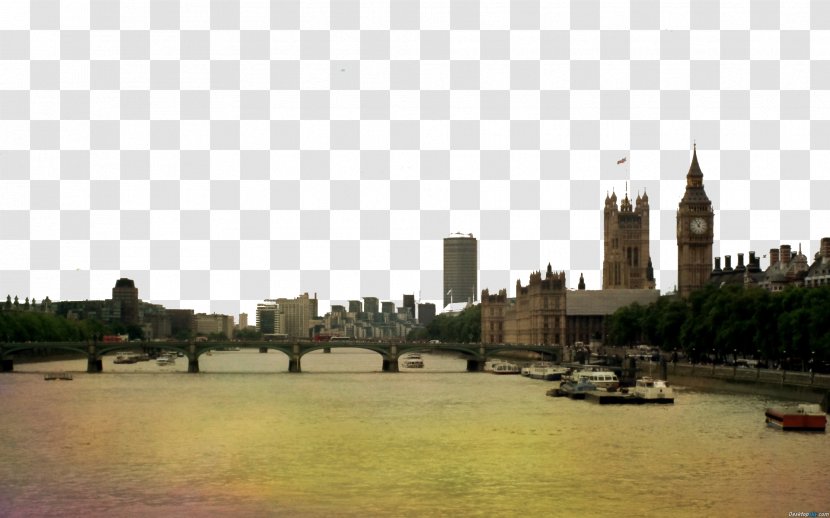 Palace Of Westminster Big Ben London Eye Bridge River Thames - Photography - Two Transparent PNG