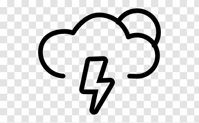 Thunderstorm Symbol - Black And White - Storm Transparent PNG