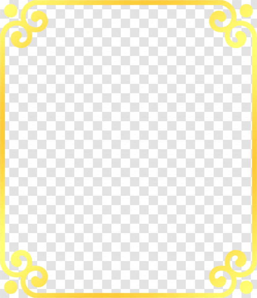 Yellow Area Pattern - Golden Border Frame Transparent PNG