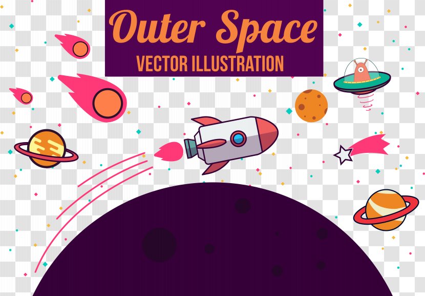 Rocket Universe Outer Space Illustration - Cohete Espacial - Vector Transparent PNG