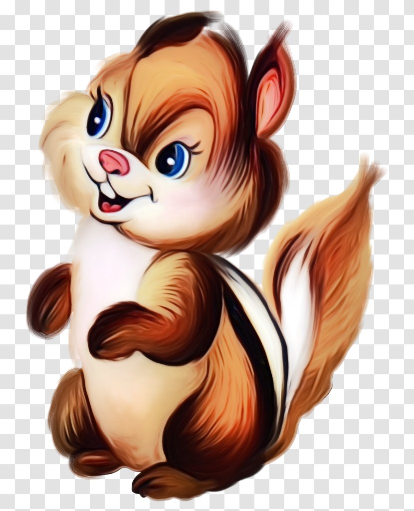 Squirrel Cartoon Animated Animation Fictional Character - Watercolor - Tail Eurasian Red Transparent PNG