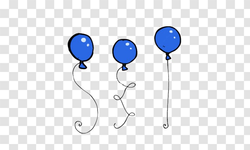 Balloon Blue Cartoon Illustration - Point - Three Balloons Transparent PNG