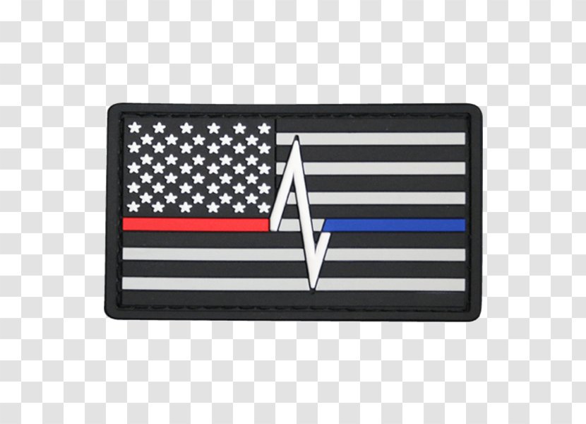 The Thin Red Line Flag Of United States Blue Patch - American Cowboy Police Equipment Transparent PNG
