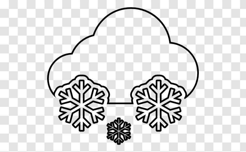 Snowflake Cloud Weather Clip Art - Black - Snow Icon Transparent PNG