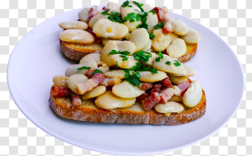 Bruschetta Toast Breakfast Vegetarian Cuisine Baked Beans - Lima Bean Transparent PNG