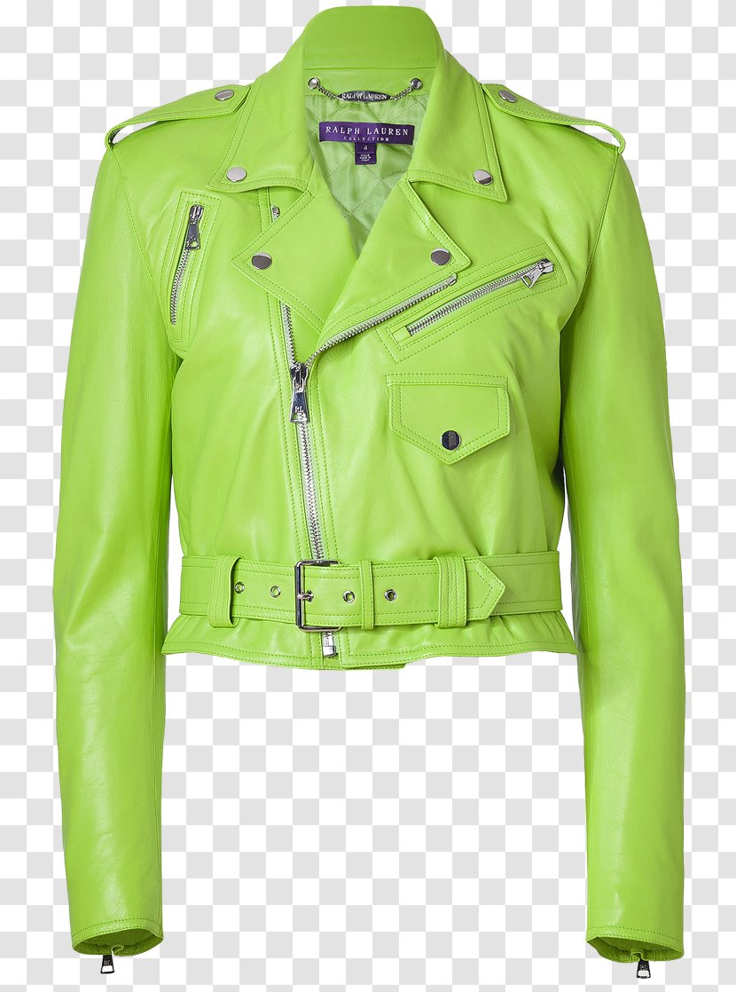 Leather Jacket Clothing Lime - Sleeve Transparent PNG