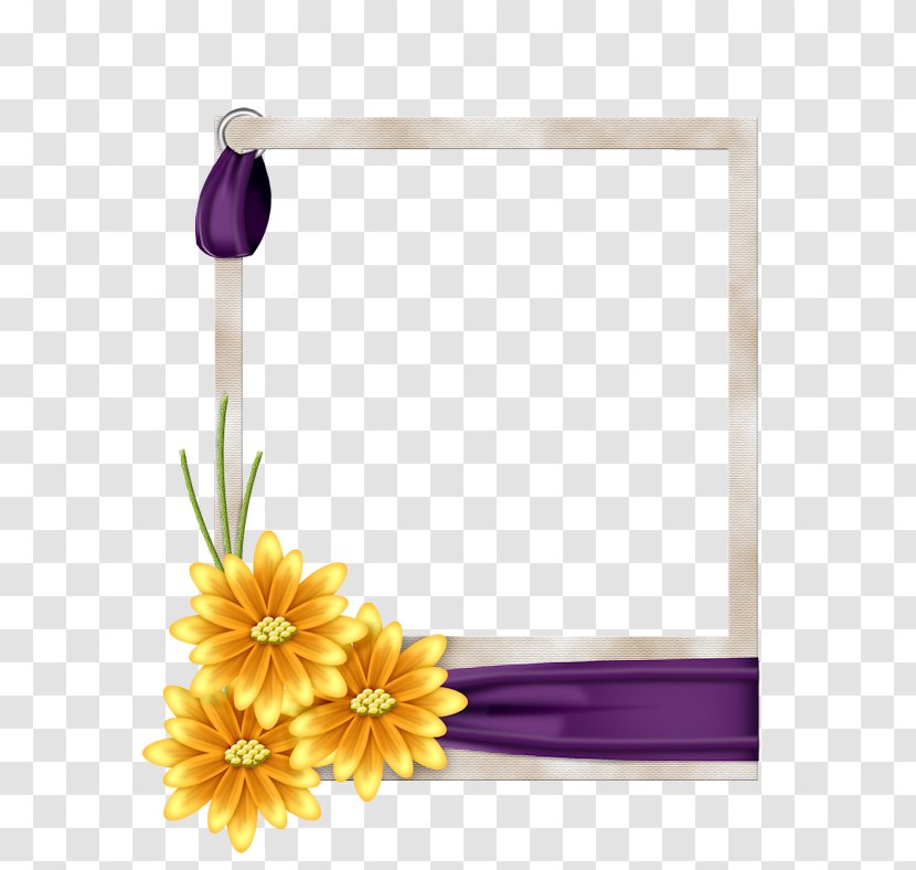 Wedding Floral Frame - Gerbera - Violet Family Wildflower Transparent PNG