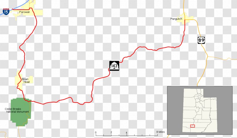 Utah State Route 143 Panguitch 128 9 Highway - Map Transparent PNG