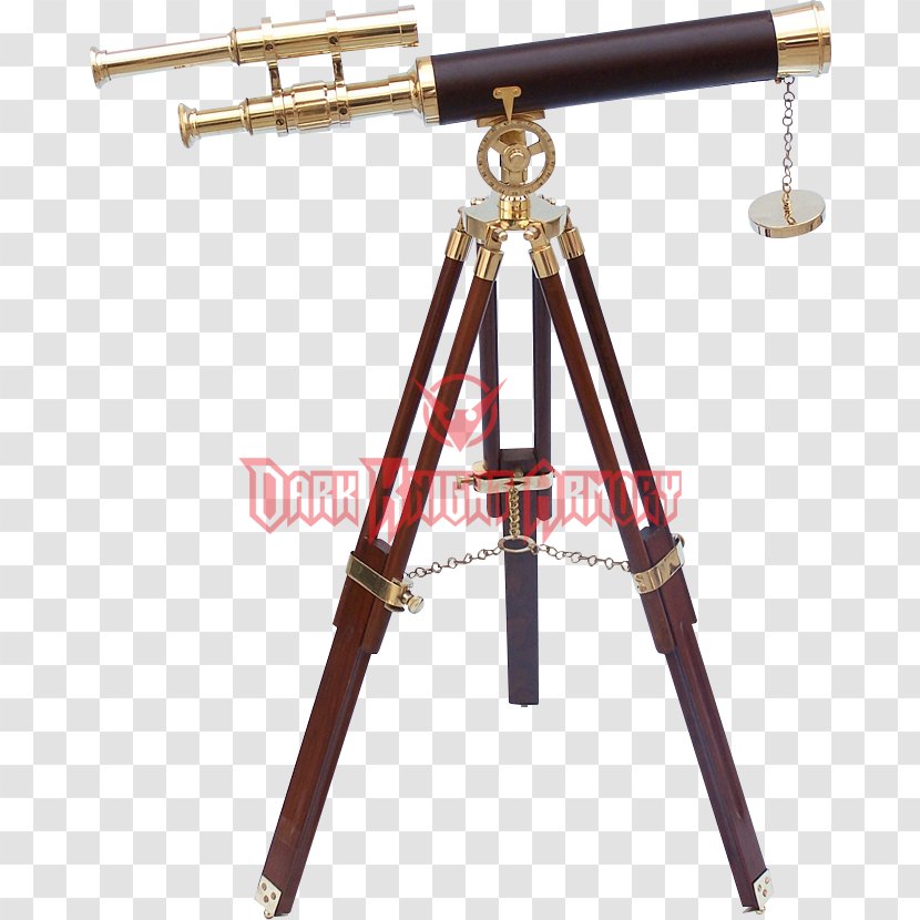 Refracting Telescope Brass Tripod Maritime Transport - Pirate Hat Anchor Tag Transparent PNG