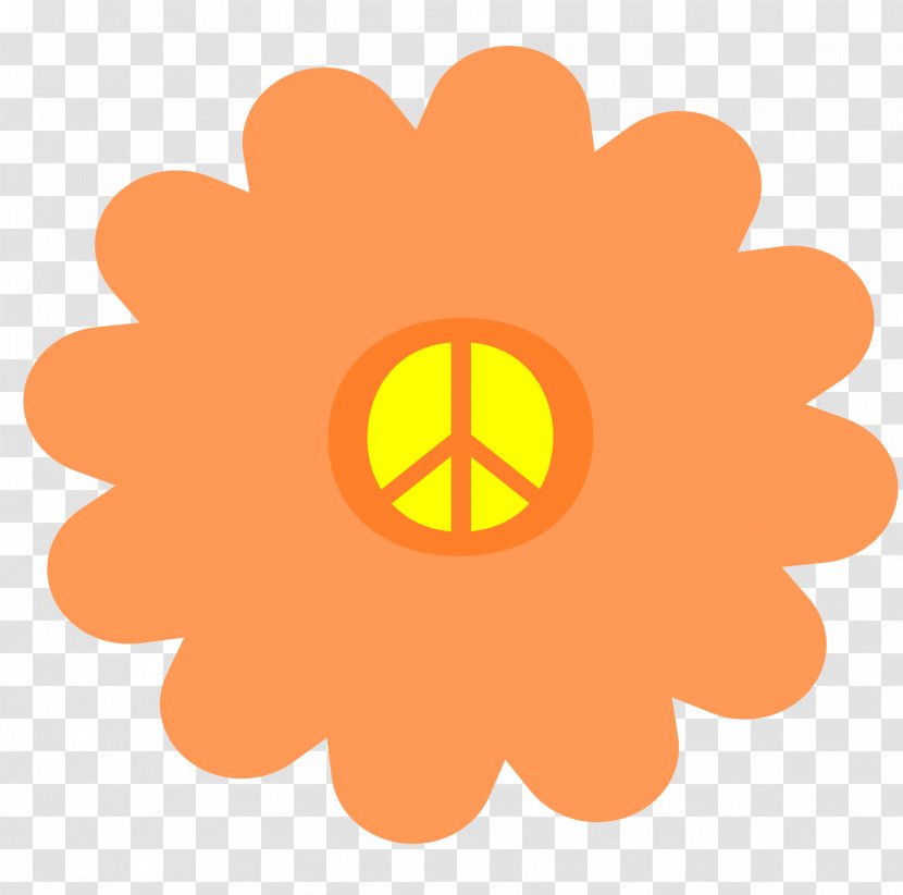 Flower Power Clip Art Hippie Image - Yellow Transparent PNG