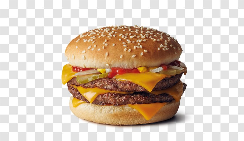 McDonald's Quarter Pounder Hamburger Cheeseburger - Bun - Pickled Onions Transparent PNG