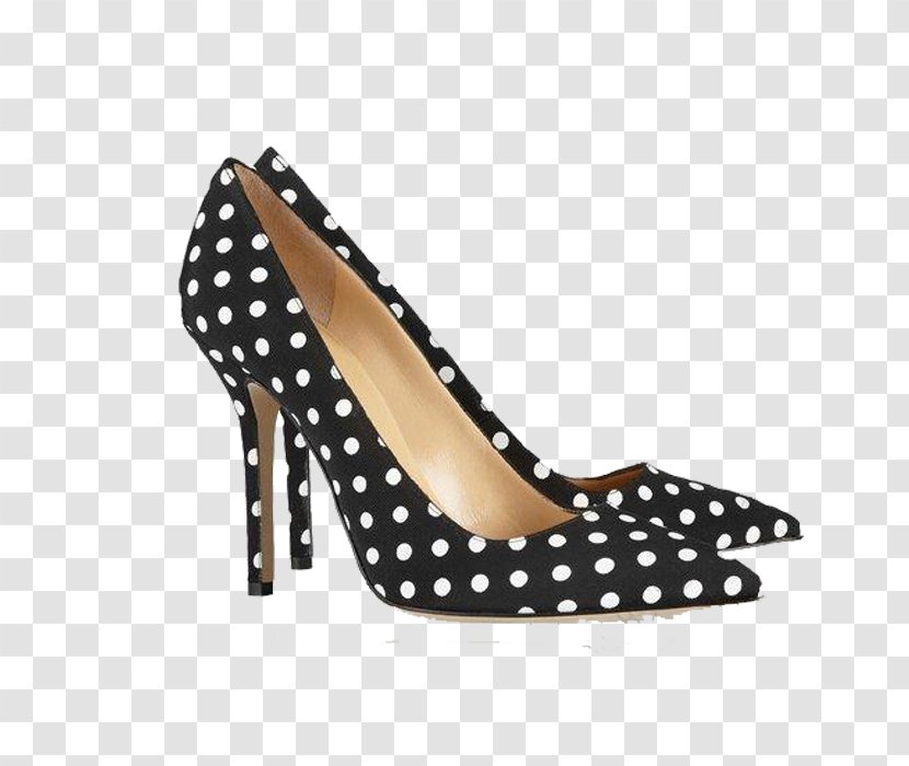 High-heeled Footwear Court Shoe Polka Dot Sandal - Wedge - High Heels Transparent PNG