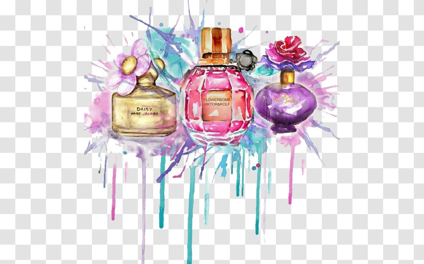 Perfume Drawing Watercolor Painting Fashion Illustration - Watercolour Splash Transparent PNG