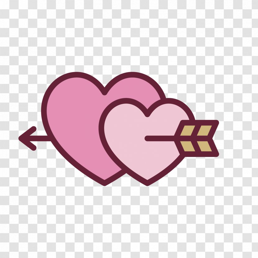 Euclidean Vector Icon - Watercolor - Arrow Wear Heart-shaped Transparent PNG