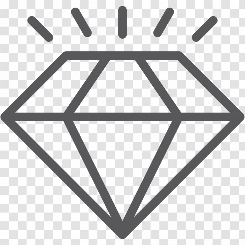 Gemstone Diamond Clip Art - Black Transparent PNG