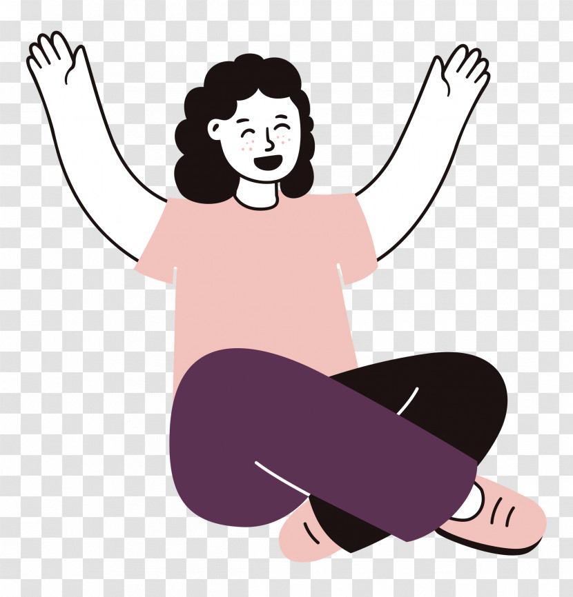 Sitting On Floor Sitting Woman Transparent PNG