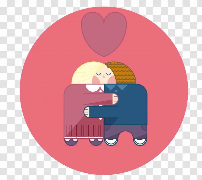 Hug Silhouette Illustration - Watercolor - Couple Hugging Transparent PNG