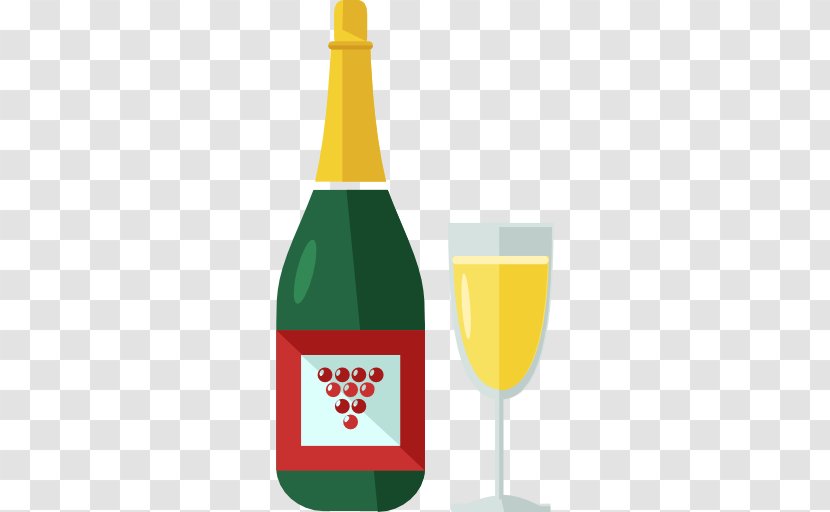 Red Wine Champagne Bottle Icon - Drink Transparent PNG