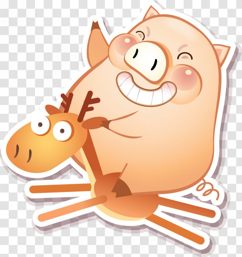 Domestic Pig Clip Art - Cut Of Pork - Cartoon Horse Transparent PNG