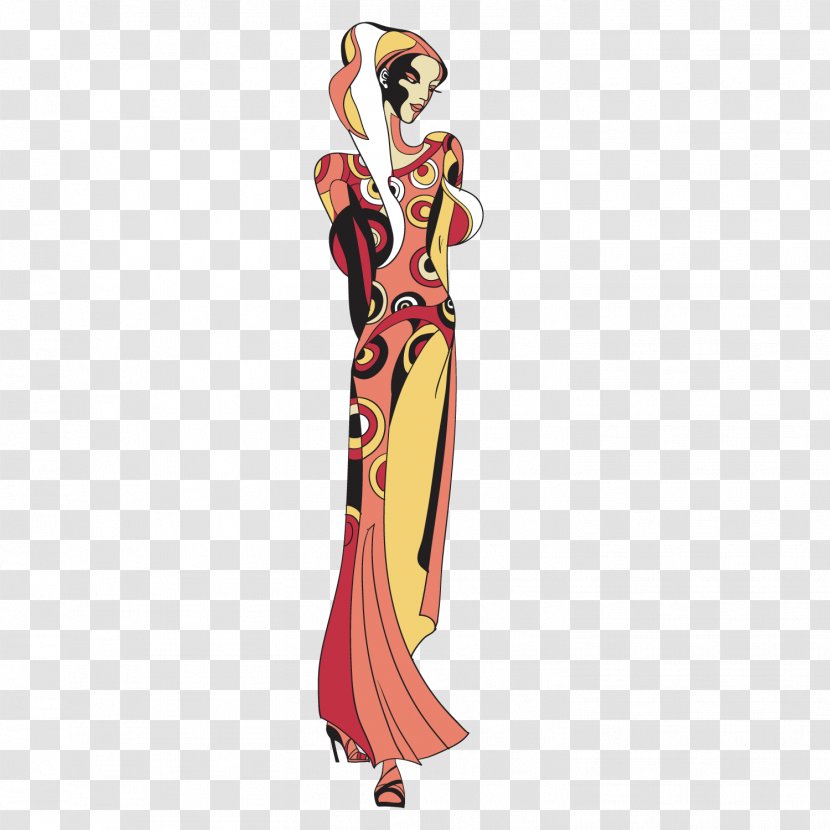 Model Euclidean Vector - Drawing - Medieval Fashionable Woman Transparent PNG