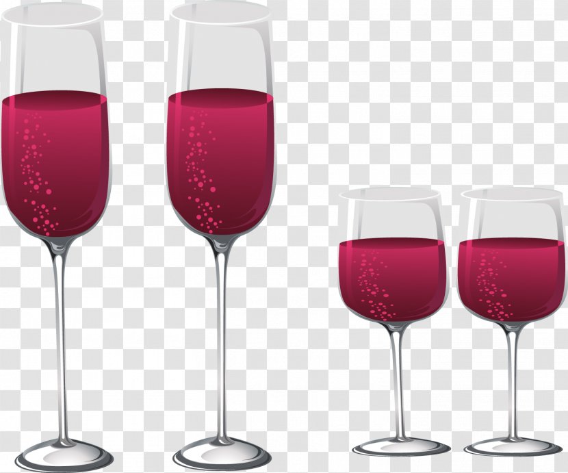 Red Wine Glass Cocktail - Magenta - Vector Transparent PNG