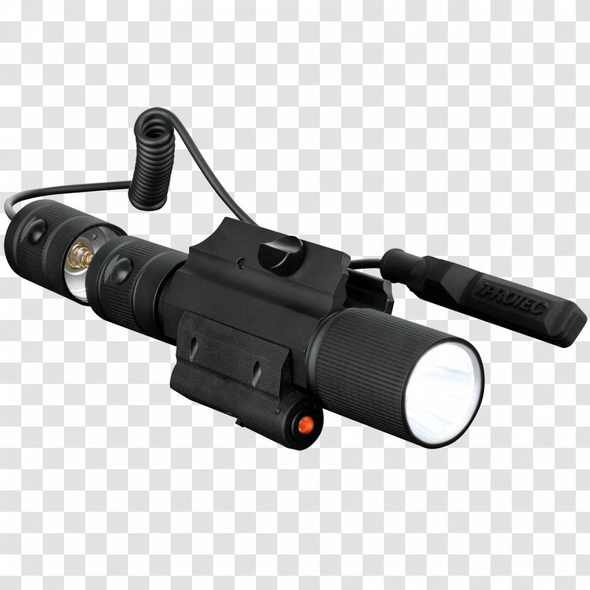 Flashlight Weaver Rail Mount Firearm Weapon - Laser Gun Transparent PNG