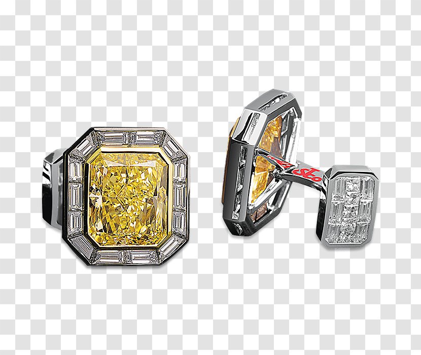Cufflink Jacob & Co Jewellery Princess Cut Engagement Ring - Carat - Yellow Diamond Flyer Transparent PNG