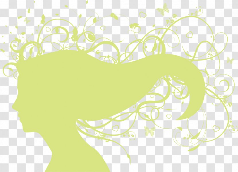 Silhouette Clip Art - Yellow - Green Hair Transparent PNG