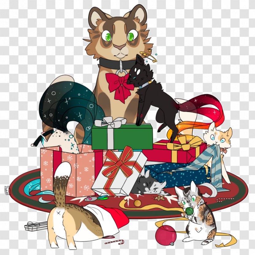 Cat Santa Claus Christmas Decoration - Sled - Neko Atsume Transparent PNG