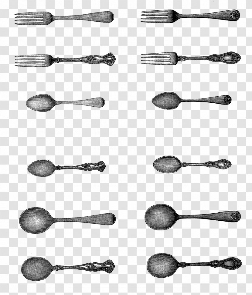 Cutlery Spoon Tableware Knife Kitchen Utensil - Digital Stamp - And Fork Transparent PNG