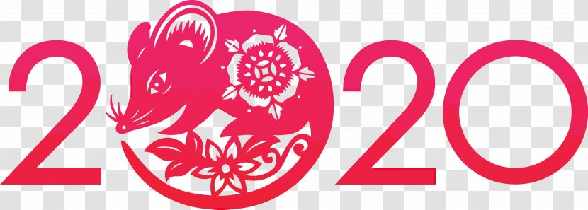 Happy New Year 2020 Years - Logo Pink Transparent PNG