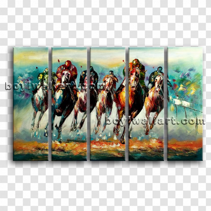 Horse Painting Abstract Art Canvas Print - Hand Painted Transparent PNG