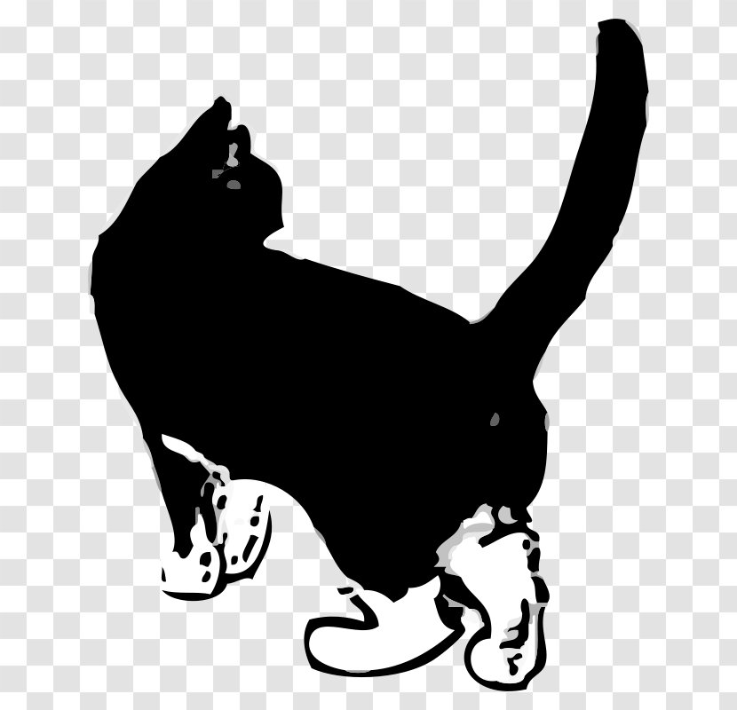 Cat Clip Art Cartoon Image Openclipart - Monochrome Transparent PNG