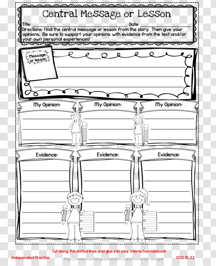 Graphic Organizer Lesson Plan Third Grade Paper - Black And White - Student Transparent PNG