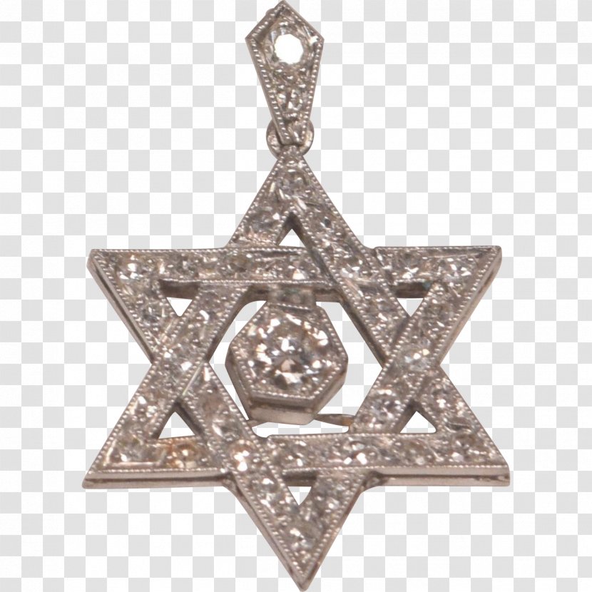 Locket Christmas Ornament Body Jewellery Silver - Star Of David Transparent PNG