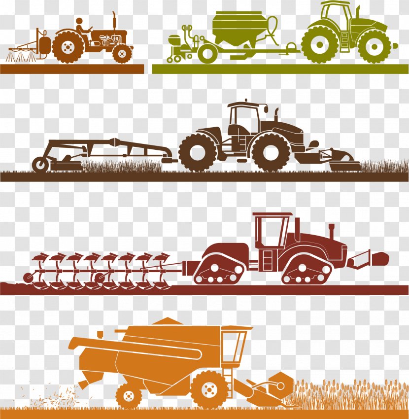 Mechanised Agriculture Agricultural Machinery Mechanization Combine Harvester - Transport - People Farming Transparent PNG