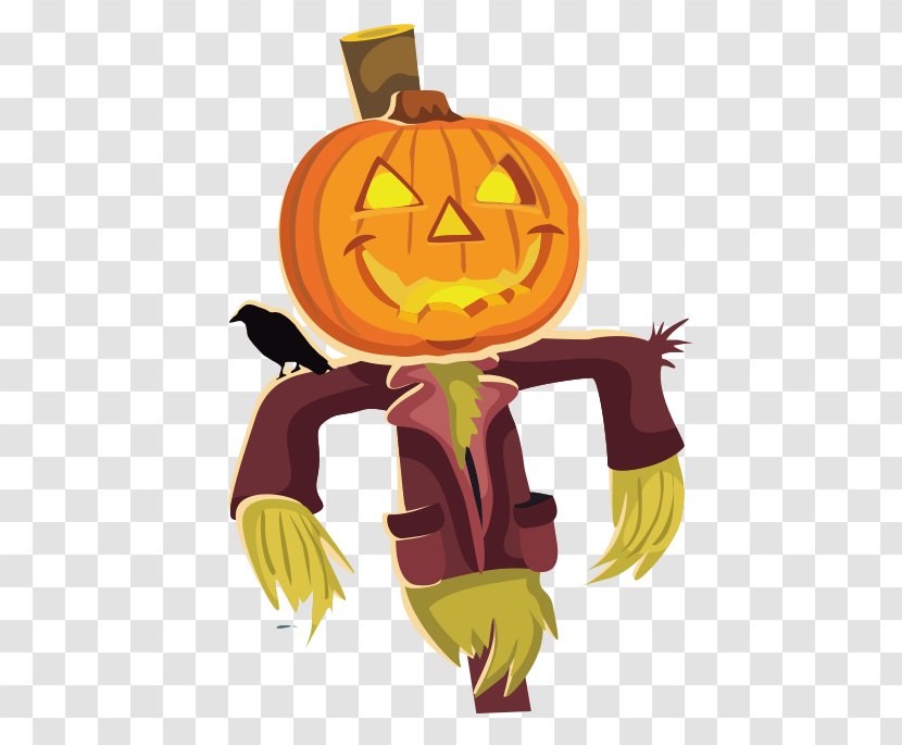 Frankensteins Monster Halloween Cartoon Character - Pumpkin Man Transparent PNG